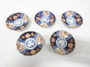 古伊万里　染付　色絵　小皿　5客